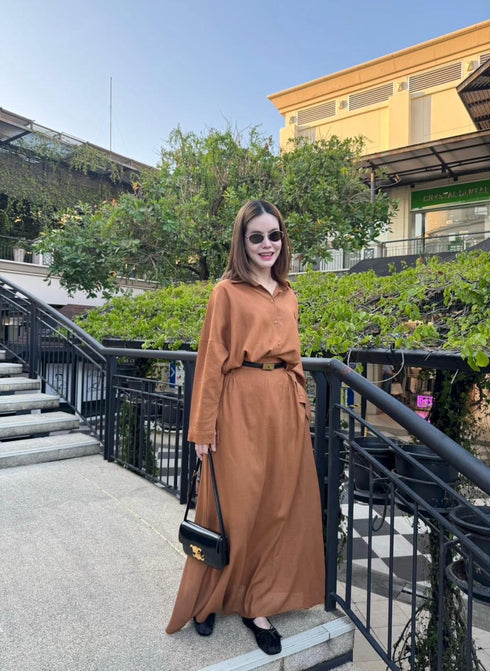 Women Casual Shirts With Long Skirts